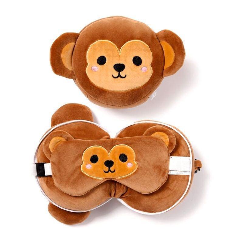 Puckator Monkey Travel Pillow & Eye Mask, , large image number 0