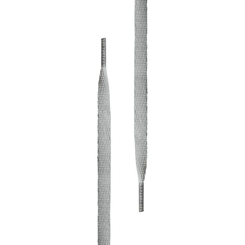 Tubelaces White Flat Unisex Shoelaces Light Grey 120 cm, , large image number 0