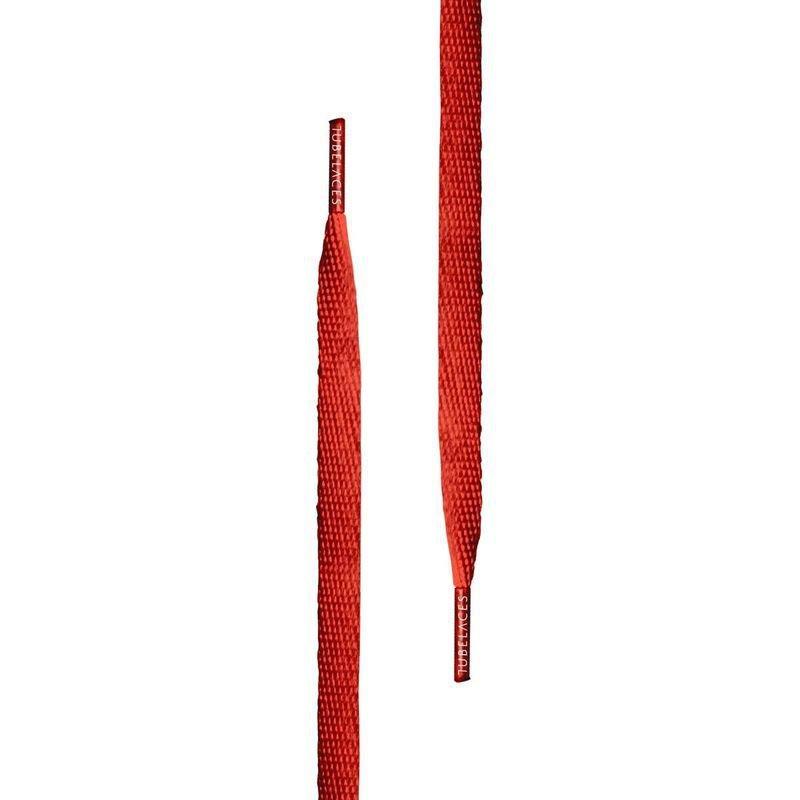 Tubelaces White Flat Unisex Shoelaces Red 120 cm, , large image number 0