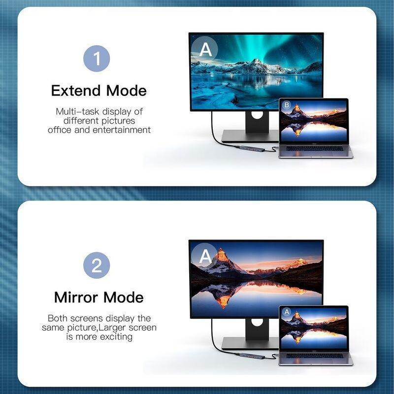 Powerology 6-in-1 Slim 4K HDMI USB-C Hub 10Gbps Data Transfer & 100W PD, , large image number 2