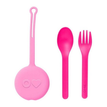 OMIEBOX - Omielife Utensil + Holder Set Pink Berry