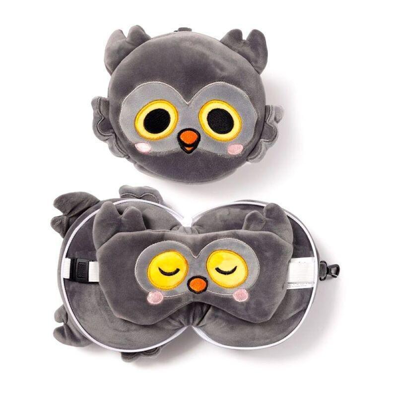 Puckator Winston The Owl Plush Travel Pillow & Eye Mask, , large image number 0