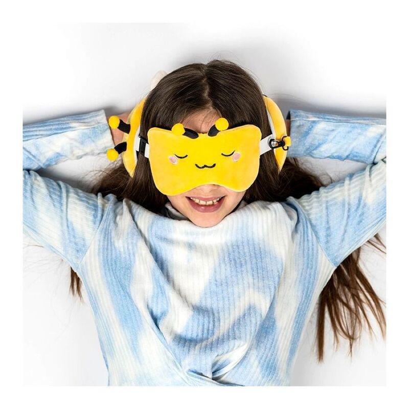 Puckator Bee Round Plush Travel Pillow & Eye Mask, , large image number 2