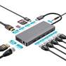POWEROLOGY - Powerology 12-in-1 HDMI & DP 4K USB-C Hub Ethernet 10Gbps Data Transfer & 100W PD