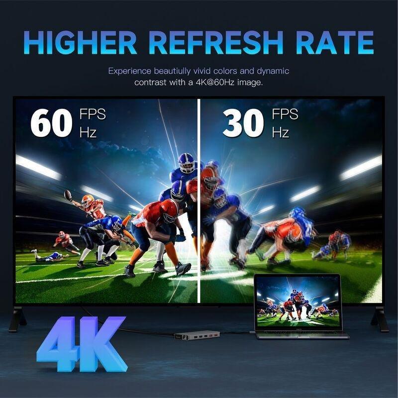 Powerology 12-in-1 HDMI & DP 4K USB-C Hub Ethernet 10Gbps Data Transfer & 100W PD, , large image number 3