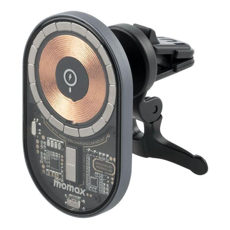 Momax Q.Mag Mount 3 15W MagSafe Wireless Charging Car Mount - Space Grey, , medium