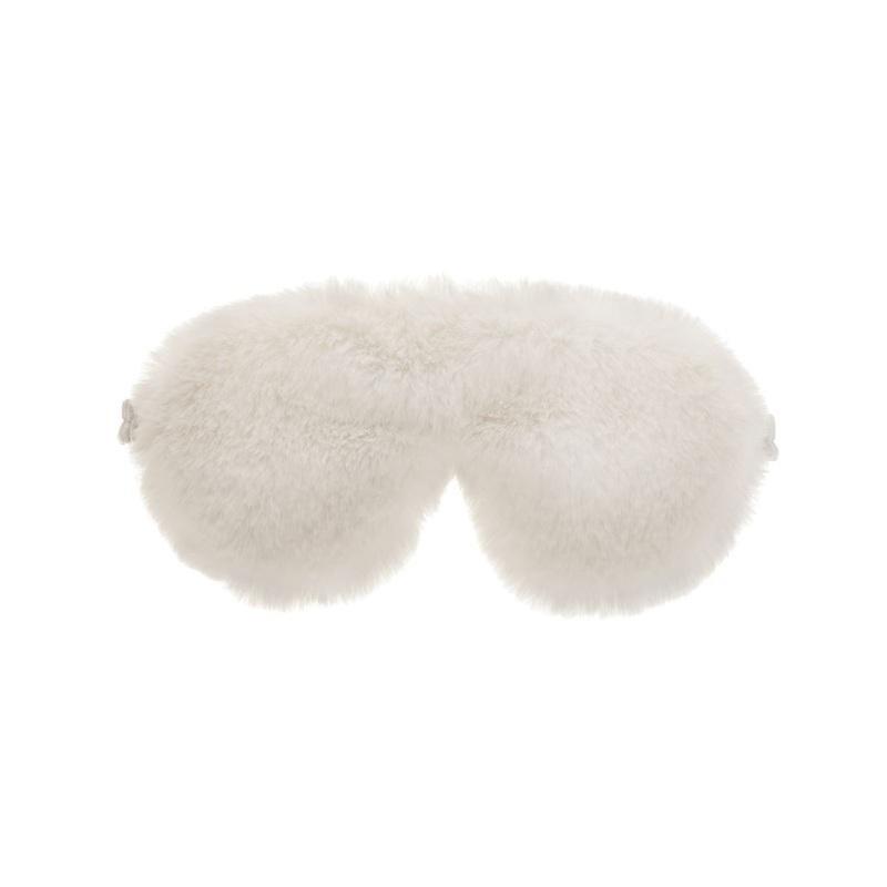 Aroma Home Cream Faux Fur Range Eye Mask, , large image number 0