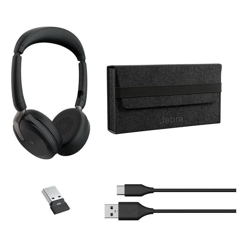 Jabra Evolve2 65 Flex Portable Professional Headset With Active Noise Cancellation - MS Edition + Link 380a Wireless Dongle, , large image number 3