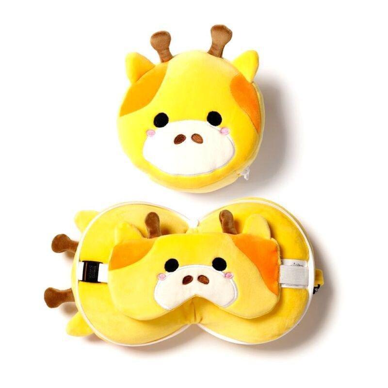 Puckator Giraffe Plush Travel Pillow & Eye Mask, , large image number 0