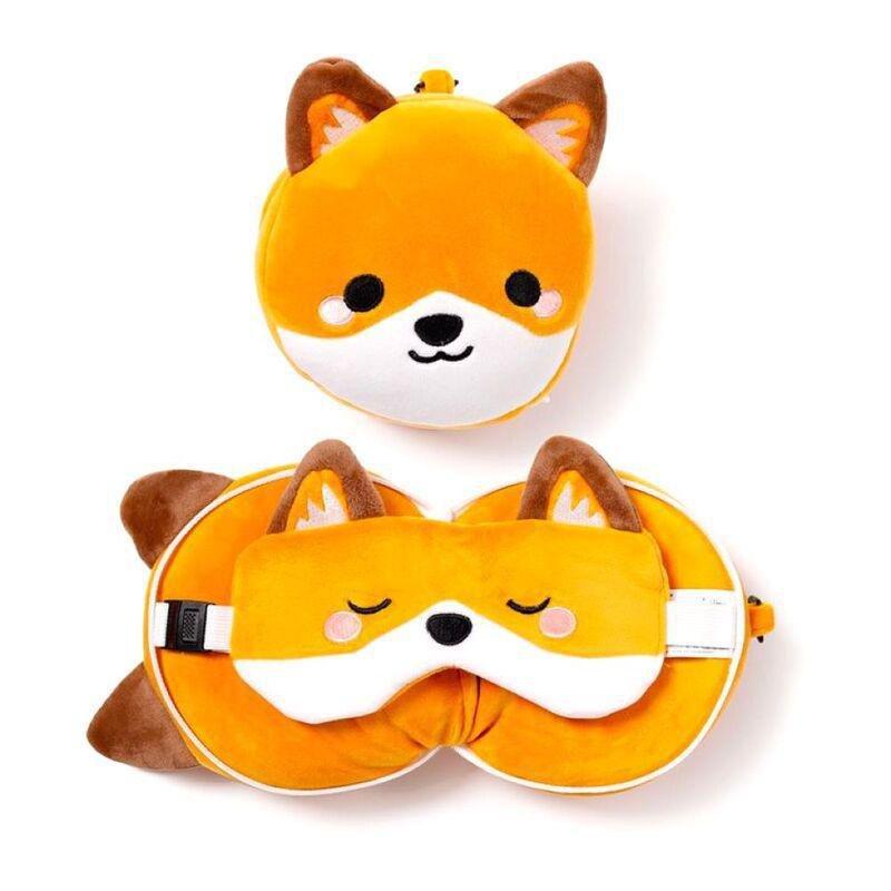 Puckator Finnick The Fox Plush Travel Pillow & Eye Mask, , large image number 0