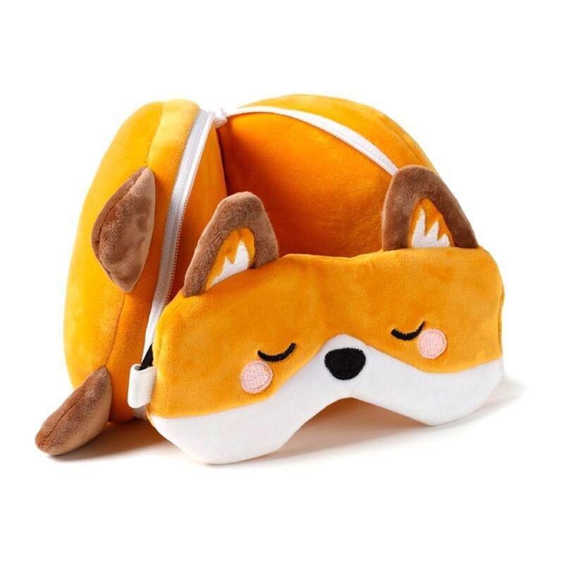 Puckator Finnick The Fox Plush Travel Pillow & Eye Mask, , large image number 1