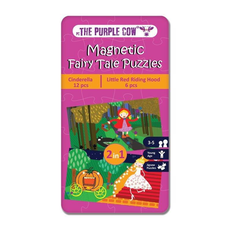 The Purple Cow Magnetic Fairy Tale Puzzles Cinderella & Little Red Riding Hood Travel Game, , medium