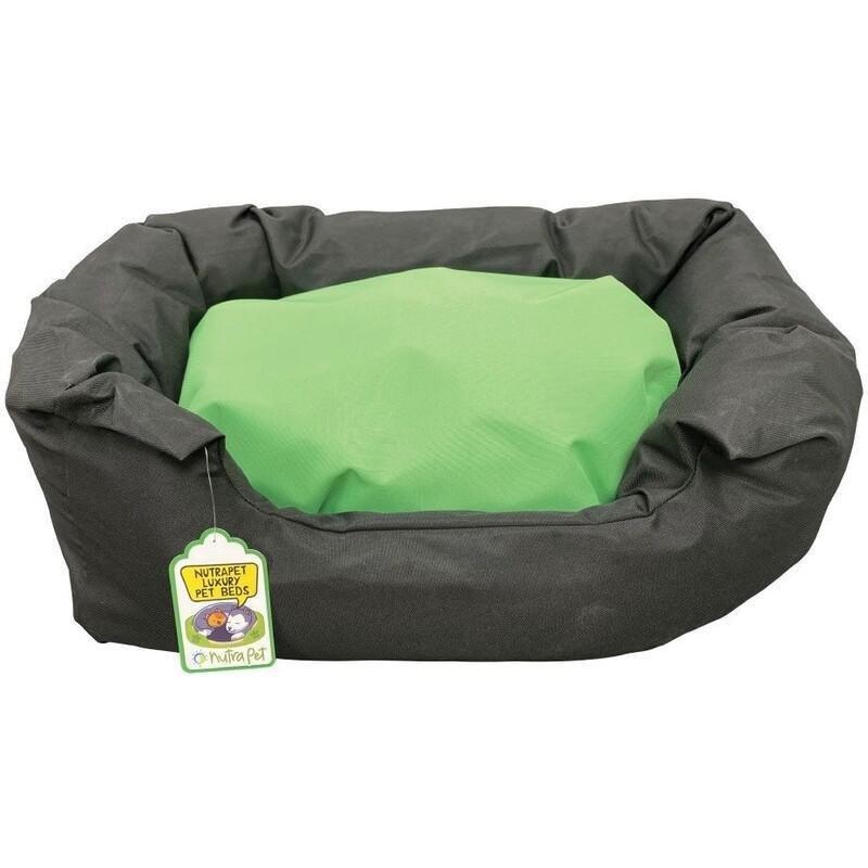 Nutrapet L-56cm W-44cm H-14cm Lounger Bed Black & Green S, , large image number 0