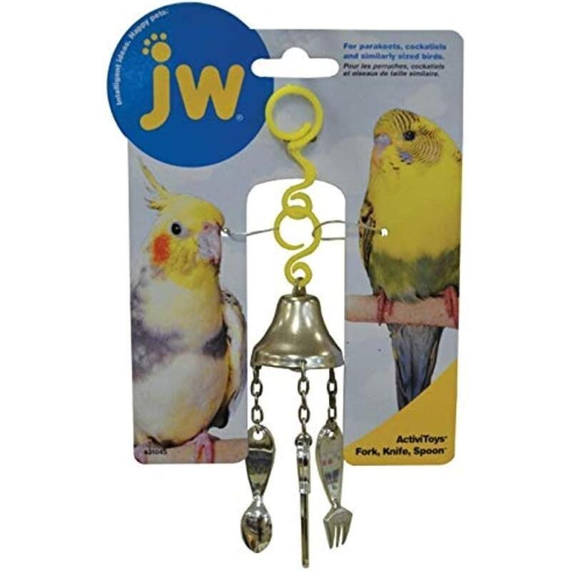 JW Activitoy Fork - Knife and Spoon Small Bird Toy (Random Color - Includes 1), , large image number 0