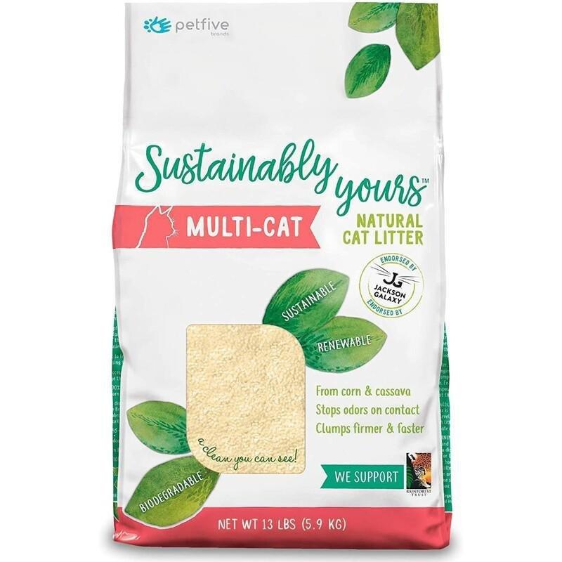 Sustainably Yours Natural Cat Litter - Multi-Cat - 13 Lbs, , large image number 0