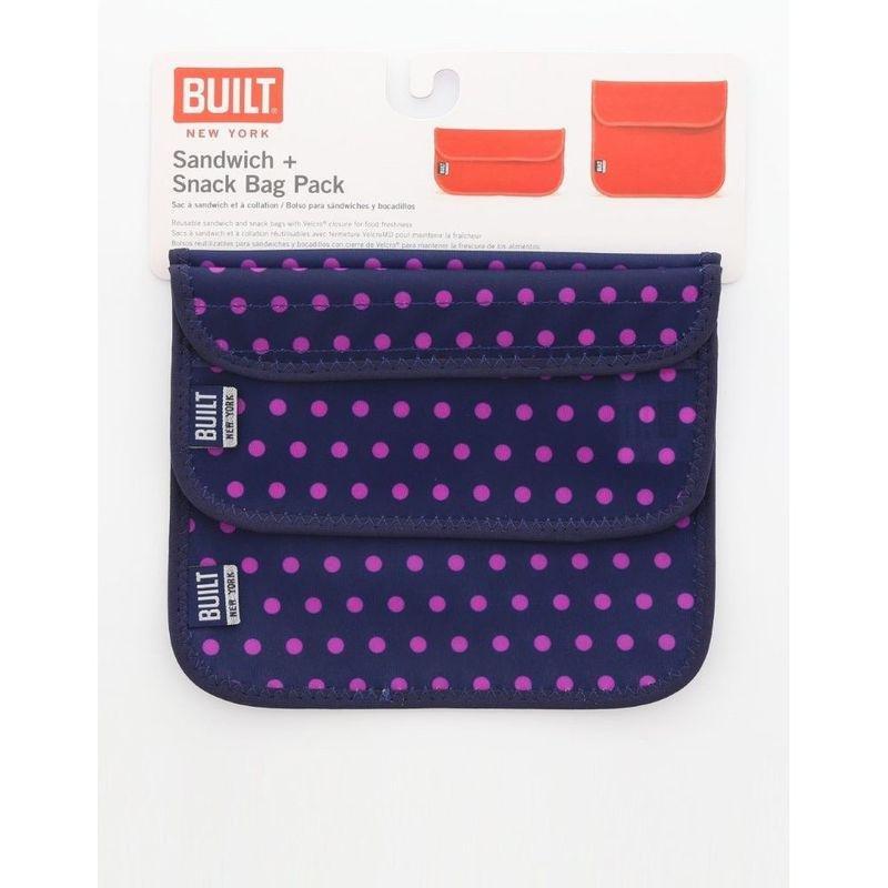 Built NY Mini Dot Navy Sandwich & Snack Sleeves, , large image number 0