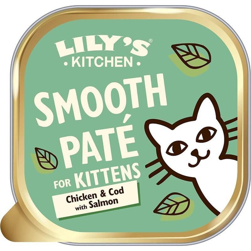 Lily's Kitchen Chicken Cod & Salmon Pate Kitten Wet Food (85G), , large image number 0