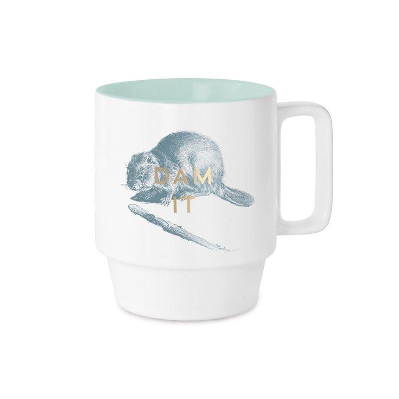 Designworks Stackable Ceramic Mugs Dam It 340ml, , large image number 0