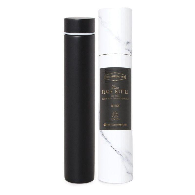 Designworks Slim Flask Bottle Marble White Black Bottle, , large image number 2