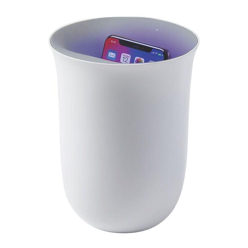 Lexon Oblio White Wireless Charging Station with Built-In Sanitizer, , large image number 0