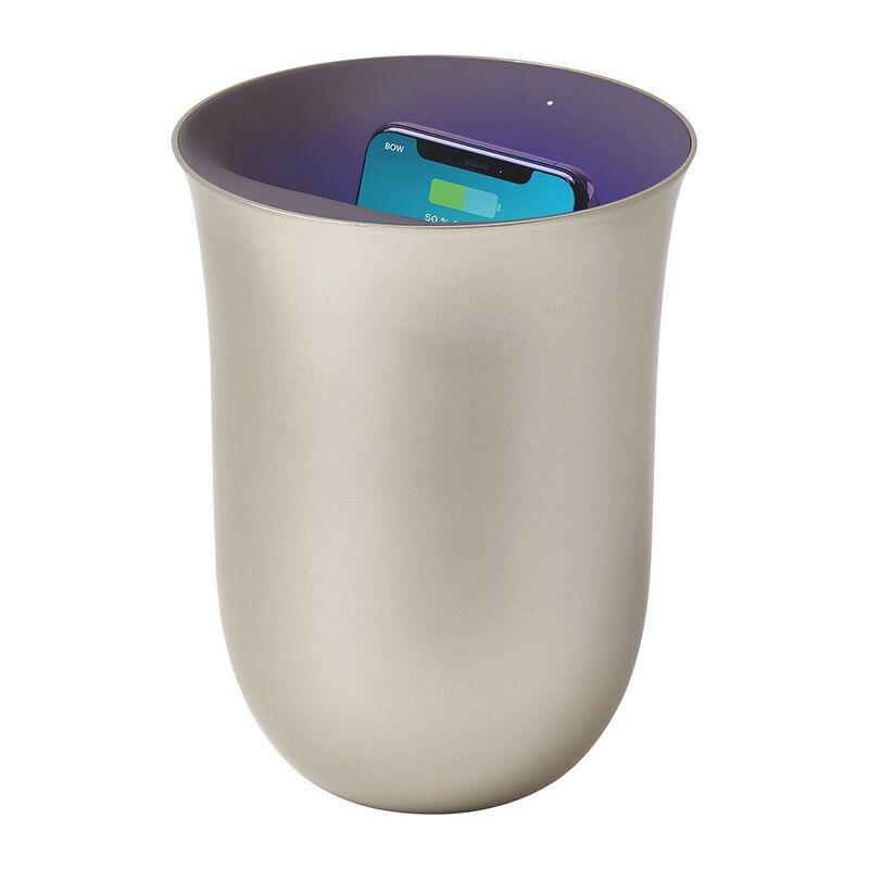 Lexon Oblio Gold Wireless Charging Station with Built-In Sanitizer, , large image number 0
