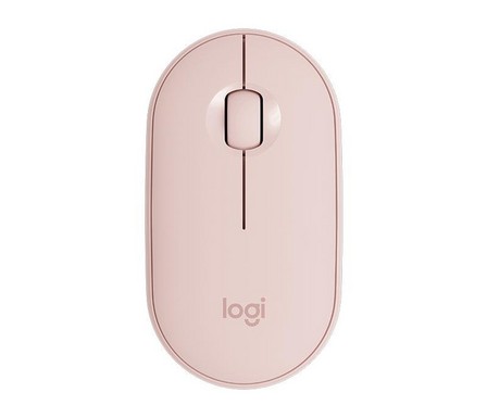 LOGITECH - Logitech Pebble Wireless Mouse Rose with Bluetooth or 2.4 GHz Receiver Silent/Slim/Quiet Click for Laptop/iPad/PC and Mac
