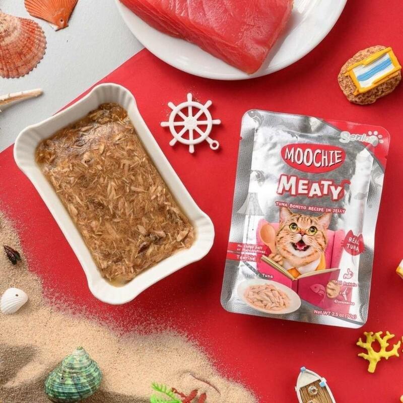 Moochie Cat Food Tuna & Bonito Recipe In Jelly Pouch 12 x 70 g, , large image number 1