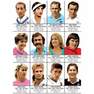 WALL EDITIONS - Legendary Tennis Players Art Poster By Olivier Bourdereau 30 x 40cm