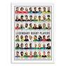 WALL EDITIONS - Legendary Rugby Players Art Poster by Olivier Bourdereau (30 x 40 cm)