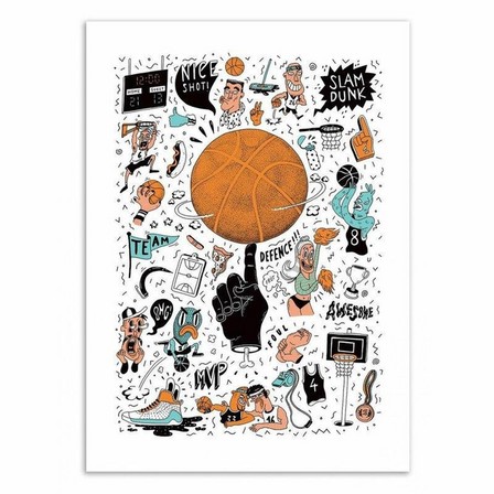 WALL EDITIONS - Basketball Art Poster By Sarah Matuszewski (30 x 40 cm)
