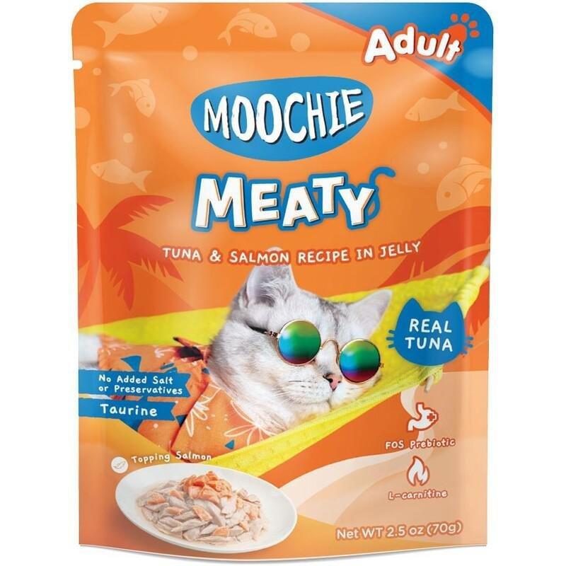 Moochies Cat Food Tuna with Salmon and Jelly 12 Pouch, , large image number 0