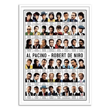 WALL EDITIONS - Al Pacino And Robert De Niro Art Poster by Olivier Bourdereau (50 x 70 cm)