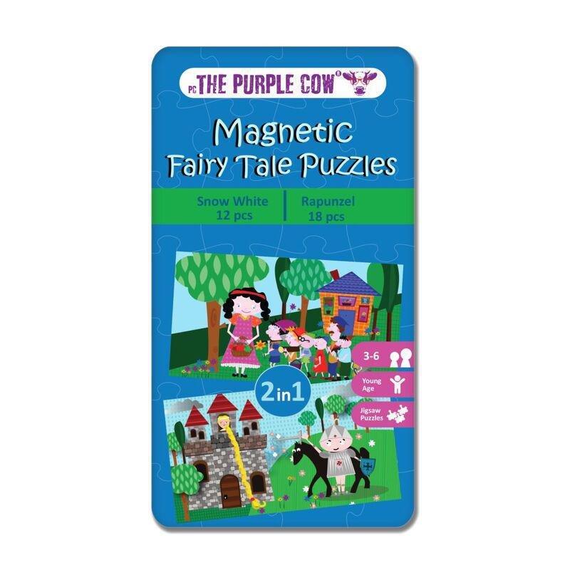 THE PURPLE COW - The Purple Cow Magnetic Fairy Tale Puzzles Snow White & Rapunzel Travel Game