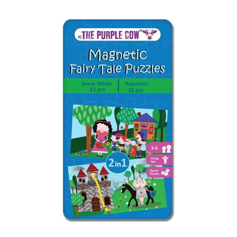 The Purple Cow Magnetic Fairy Tale Puzzles Snow White & Rapunzel Travel Game, , medium