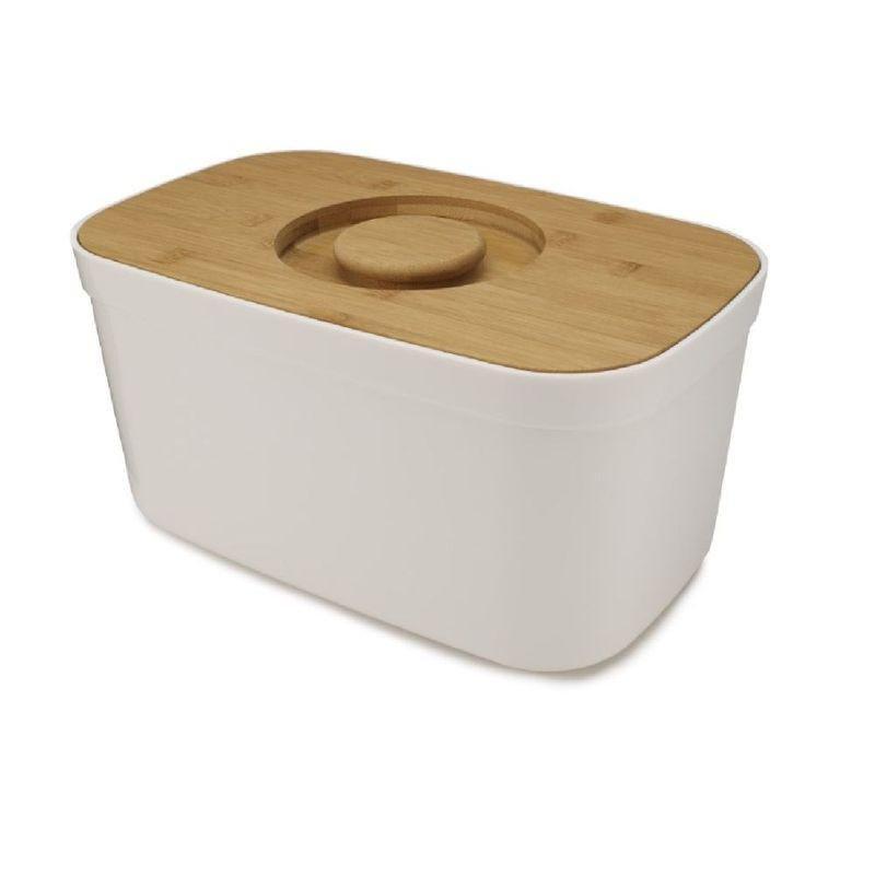 Joseph Joseph Bread Bin With Cutting Board Lid White, , large image number 0