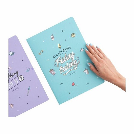 MR. WONDERFUL - School Contains Friday Feeling A4 Notebooks Set of 2