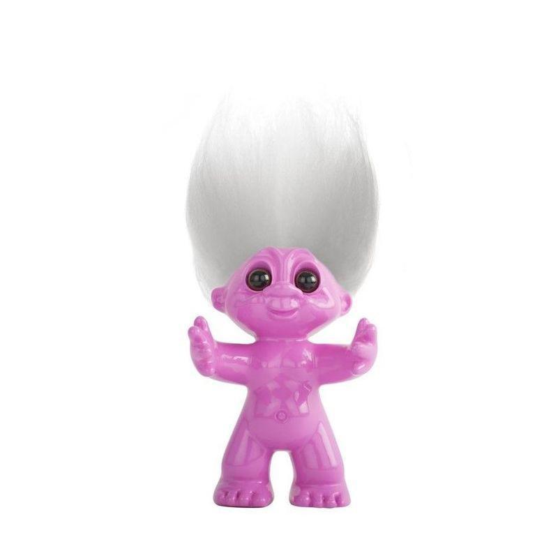 Good Luck Troll Pink with White Hair Statue (9 cm), , large image number 0