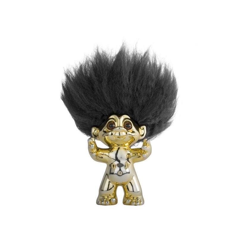 Good Luck Troll Brass with Black Hair Statue (9 cm), , large image number 0