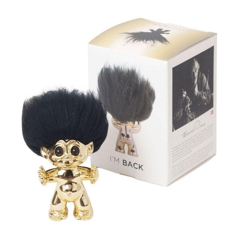 Good Luck Troll Brass with Black Hair Statue (9 cm), , large image number 1