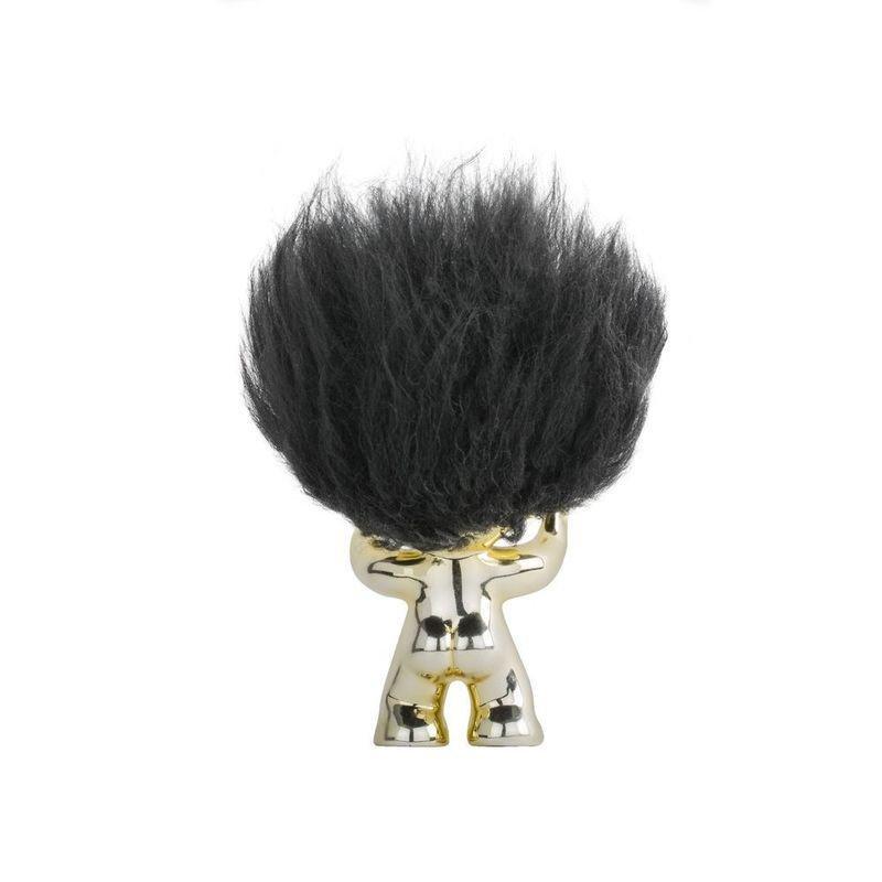 Good Luck Troll Brass with Black Hair Statue (9 cm), , large image number 3