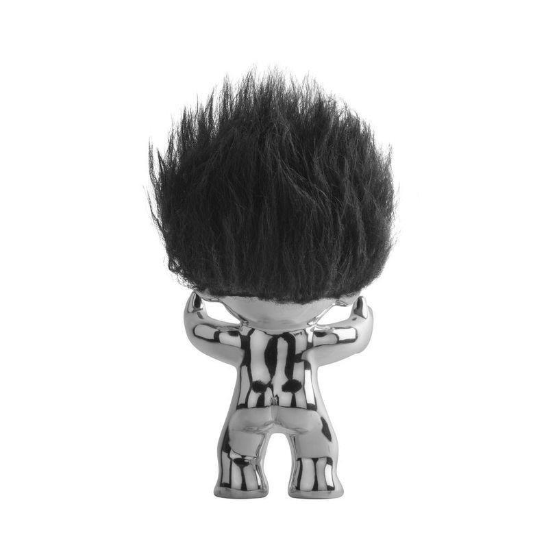 Good Luck Troll Chrome with Black Hair Statue (12 cm), , large image number 1