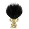 BYSOMMER - Good Luck Troll Brushed Brass with Black Hair Statue (9 cm)