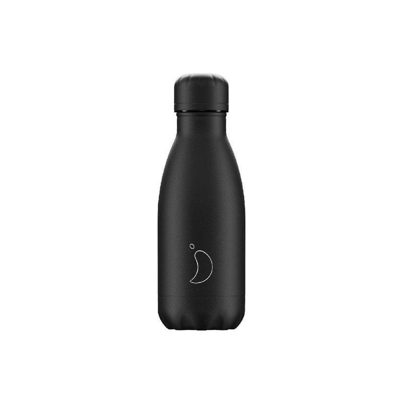 Chilly's Bottle Monochrome All Black Water Bottle 260ml, , large image number 0