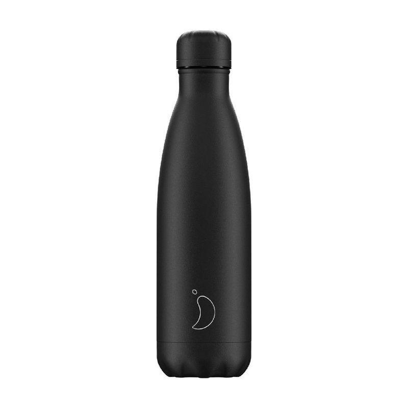 Chilly's Bottle Monochrome All Black Water Bottle 500ml, , large image number 0