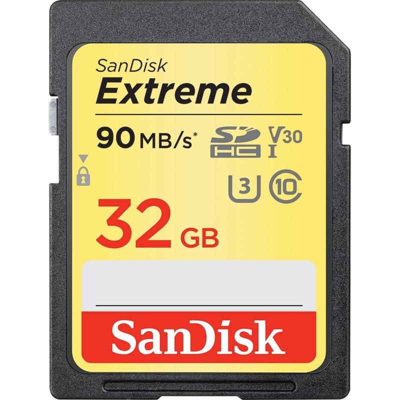 SanDisk Extreme 32 GB 32GB SDHC UHS-I Class 10 Memory Card, , large image number 0