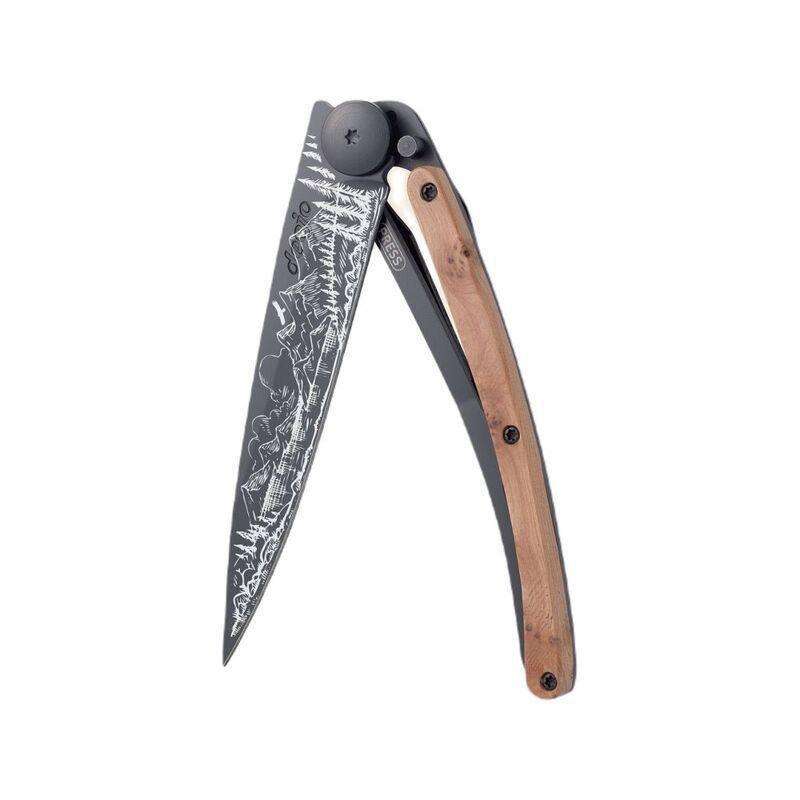 Deejo 37G Pocket Knife - Juniper Wood/Mountain (Grey), , large image number 0