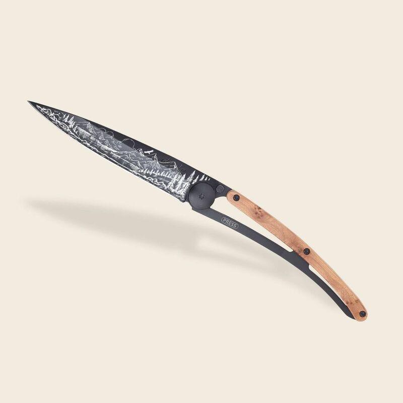Deejo 37G Pocket Knife - Juniper Wood/Mountain (Grey), , large image number 1