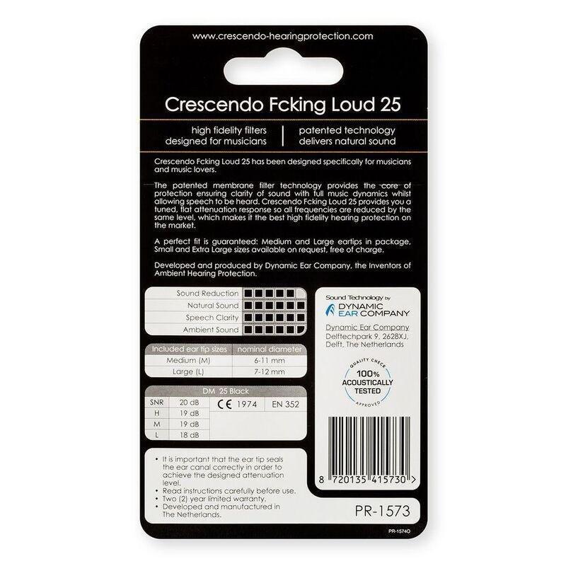 Crescendo PRO Fxxing Loud 25 Hearing Protection Reusable Earplugs, , large image number 3