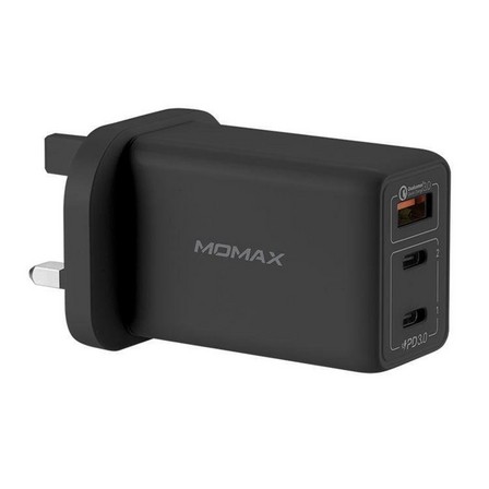 MOMAX - Momax OnePlug 65W 3-Port GAN Charger Black