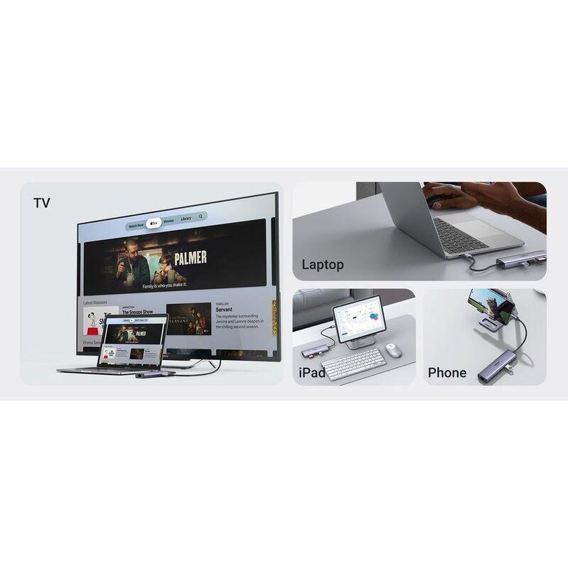 UGREEN 7-in-1 Multiport Adapter 4K 60Hz HDMI To USB-C 100W PD/SD, , large image number 4